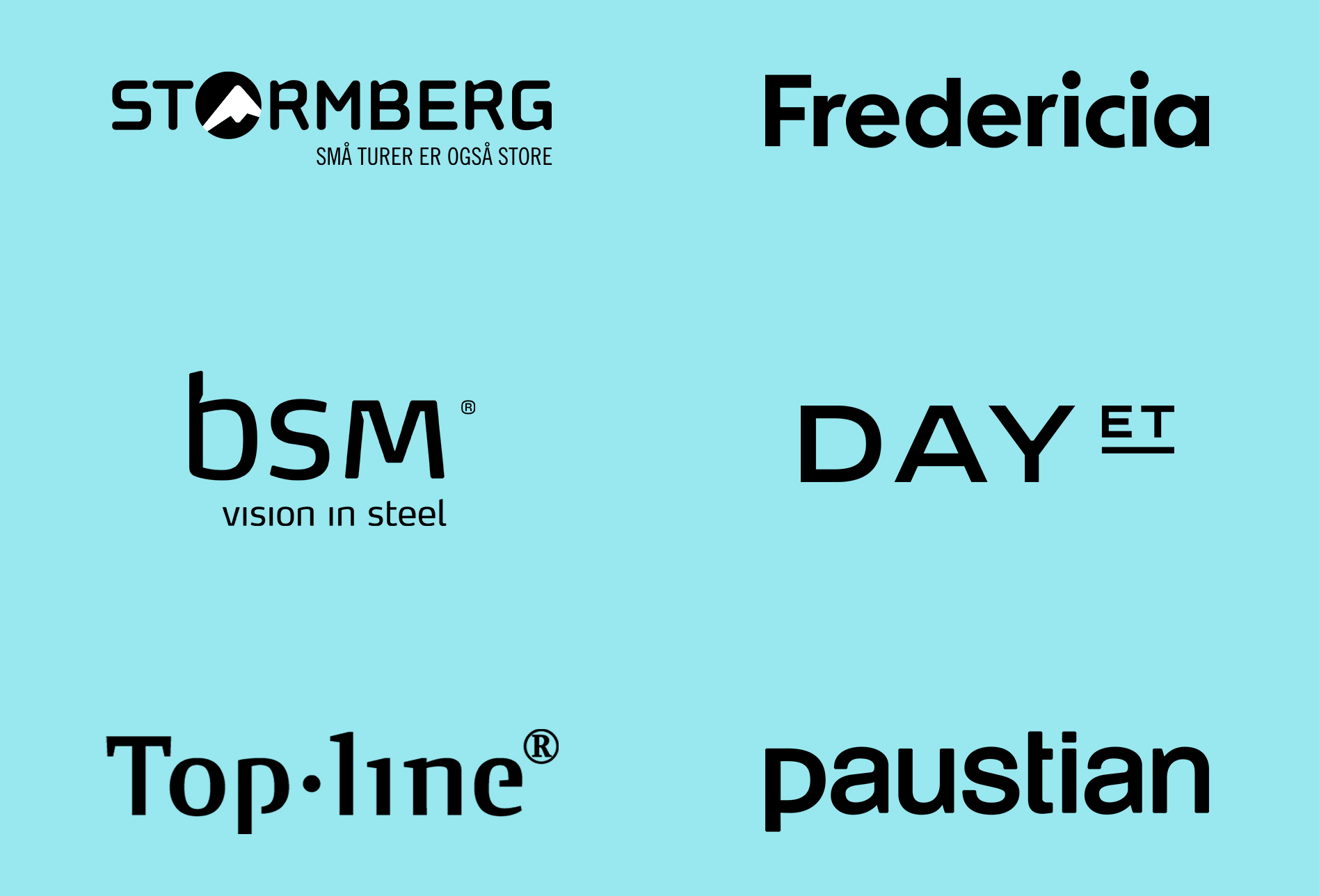 different company logos displayed on a blue background